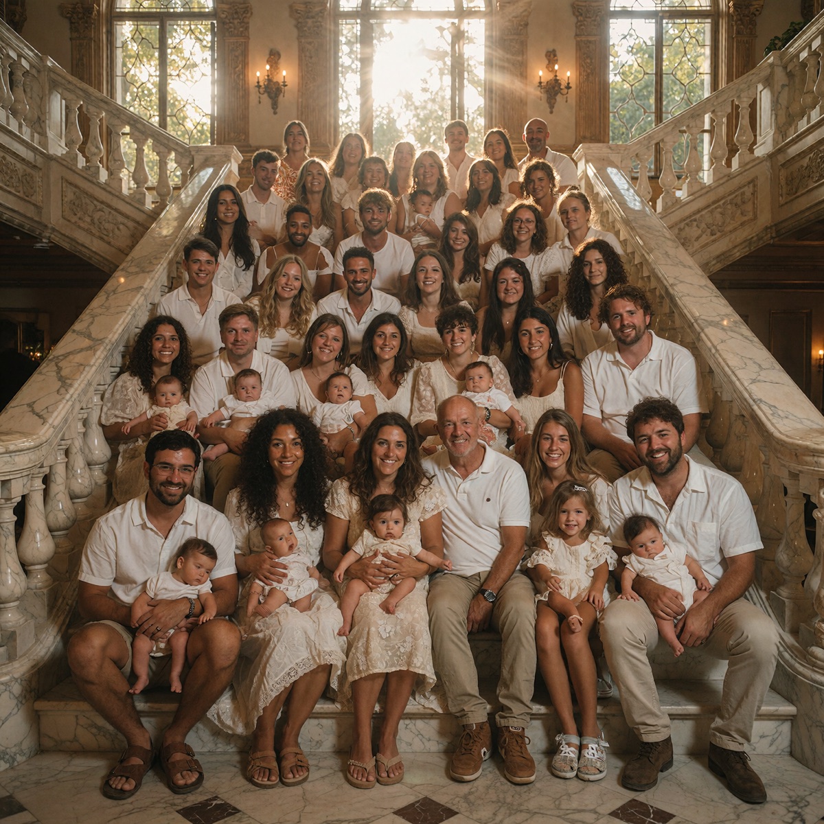 4-generation 50-person family portrait