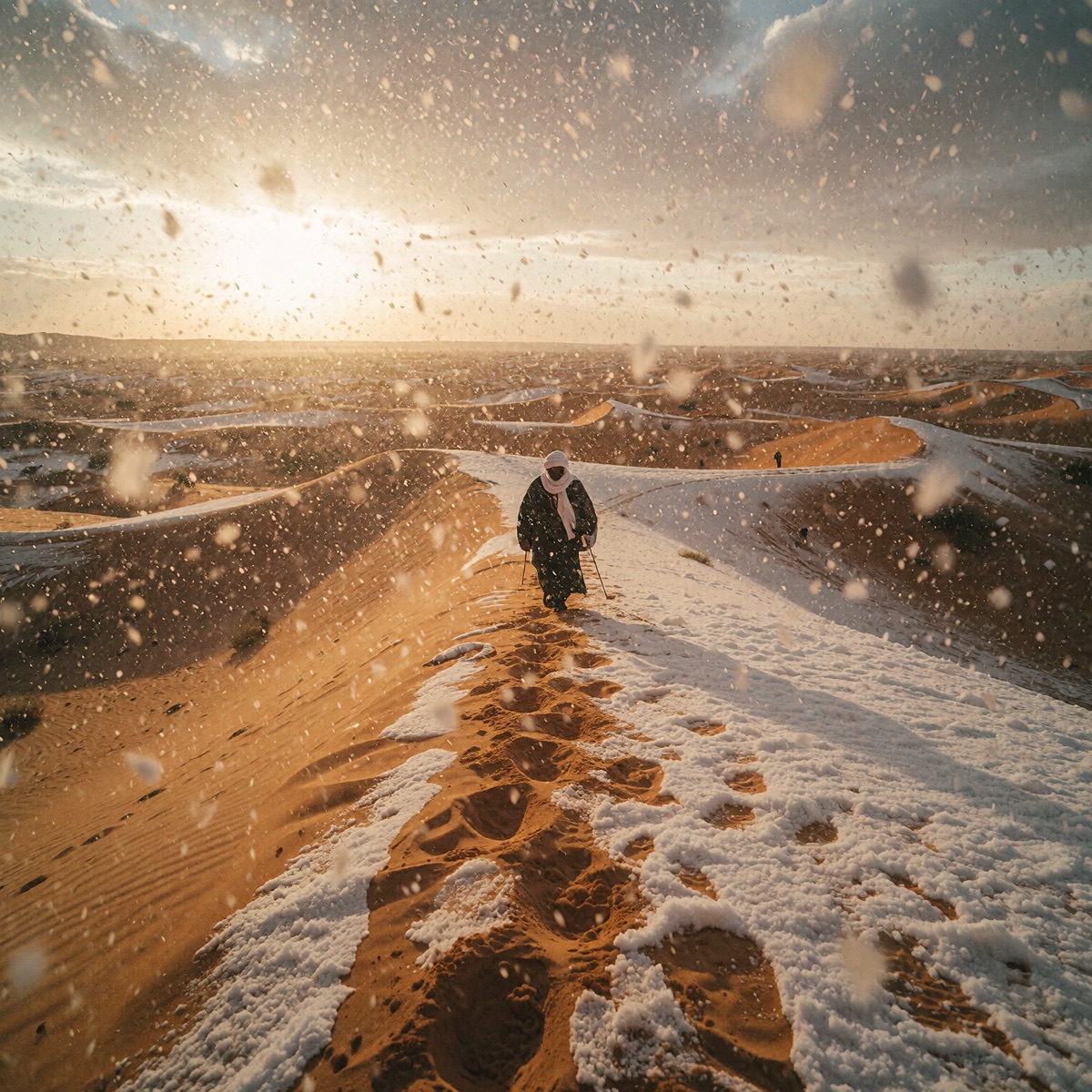 Heavy snowfall in the Sahara